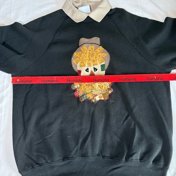 Vintage Lee Sport Scarecrow Halloween Long Sleeve Sweatshirt 2XL Applique Fall - Picture 3 of 7